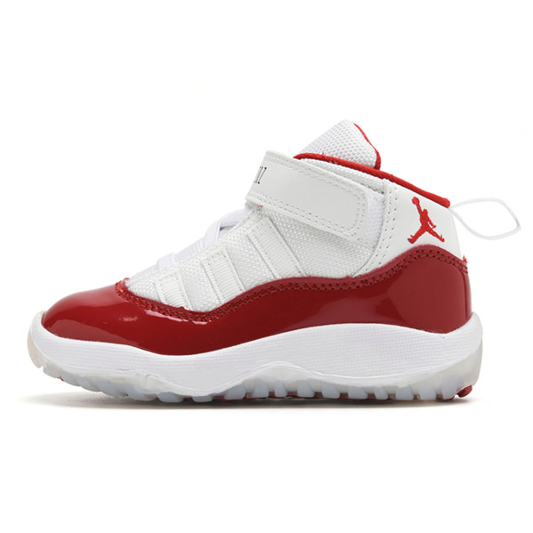 Youth Running Weapon Air Jordan 11 White/Red Shoes 021
